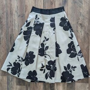 Floral Black and Cream Women's Skirt